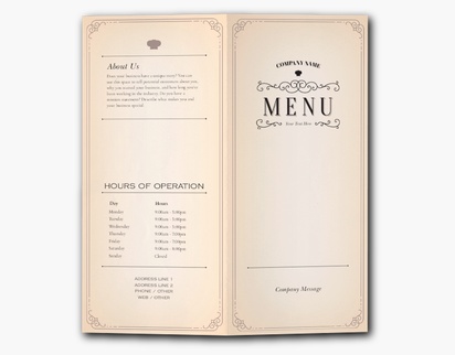 Design Preview for Design Gallery: Menus Custom Brochures, 9" x 8" Bi-fold