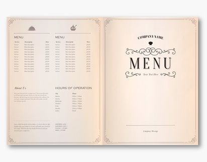 Design Preview for Design Gallery: Menus Custom Brochures, 11" x 17" Bi-fold