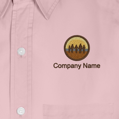 Design Preview for Design Gallery: Health & Wellness Men's Embroidered Dress Shirts, Men's Pink