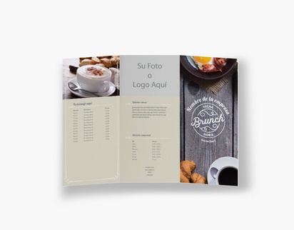 Vista previa del diseño de Galería de diseños de folletos plegados para cafeterías, Tríptico DL (99 x 210 mm)