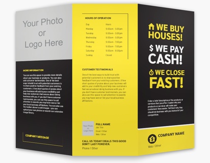 A cash for houses we close fast black yellow design with 2 uploads