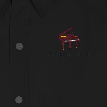 Design Preview for Design Gallery: Education & Child Care Men's Embroidered Dress Shirts, Men's Black