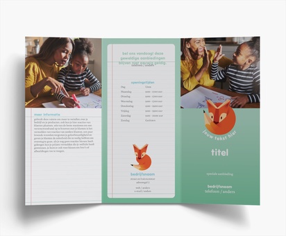 Voorvertoning ontwerp voor Ontwerpgalerij: Onderwijs en kinderopvang Folders, Drieluik DL (99 x 210 mm)