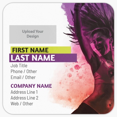 Design Preview for Dance Fitness Rounded Corner Business Cards Templates, Square (2.5" x 2.5")