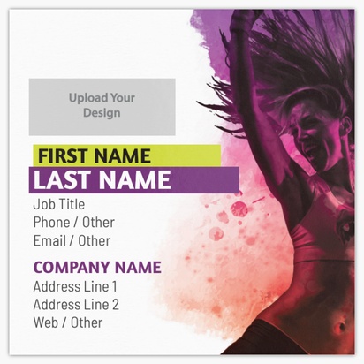 Design Preview for Dance Fitness Standard Business Cards Templates, Square (2.5" x 2.5")