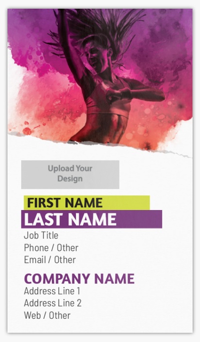 Design Preview for Dance Fitness Glossy Business Cards Templates, Standard (3.5" x 2")