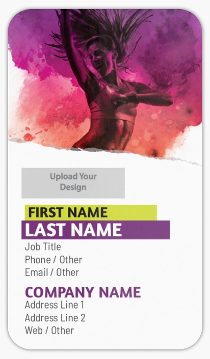 Design Preview for Dance Fitness Rounded Corner Business Cards Templates, Standard (3.5" x 2")