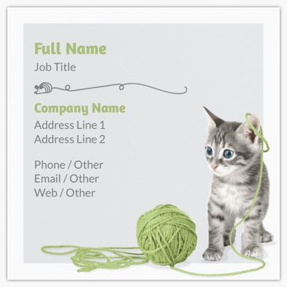 Design Preview for Pet Sitting & Dog Walking Glossy Business Cards Templates, Square (2.5" x 2.5")