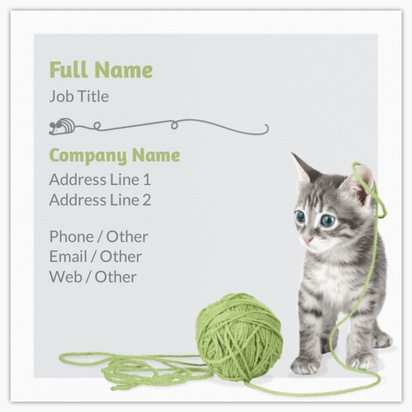 Design Preview for Animal Grooming Standard Business Cards Templates, Square (2.5" x 2.5")