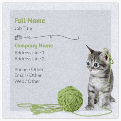 Design Preview for Animals Pearl Business Cards Templates, Square (2.5" x 2.5")