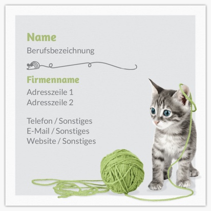 Designvorschau für Designgalerie: Quadratische Visitenkarten Haustierpflege