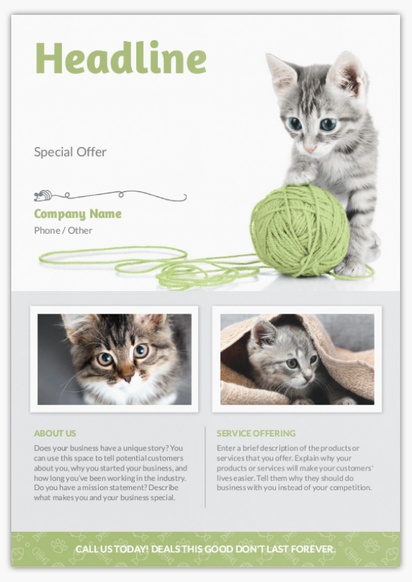Design Preview for Design Gallery: Animal Grooming Flyers & Leaflets,  No Fold/Flyer A5 (148 x 210 mm)
