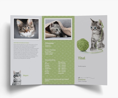 Designvorschau für Designgalerie: Falzflyer Tiere & Tierbetreuung, Wickelfalz DL (99 x 210 mm)