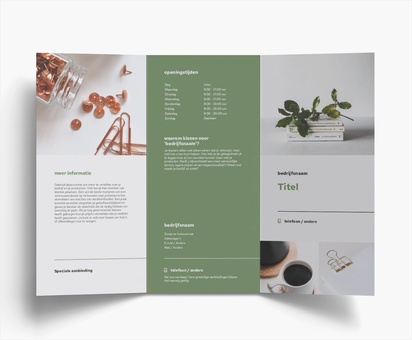 Voorvertoning ontwerp voor Ontwerpgalerij: Detailhandel en verkoop Flyers en folders, Drieluik DL (99 x 210 mm)