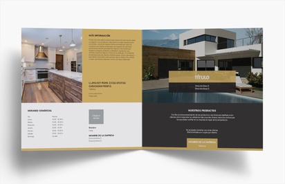 Vista previa del diseño de Galería de diseños de folletos plegados para agentes inmobiliarios, Díptico Cuadrado (210 x 210 mm)
