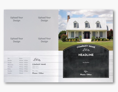 A farmhouse industrial white black design with 4 uploads
