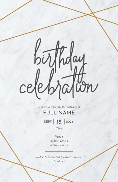A marble texture elegant birthday invitation white design for Birthday