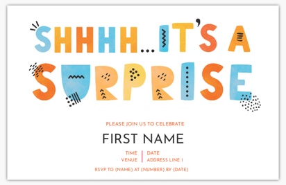 A surprise party surprise party invitation orange blue design for Theme