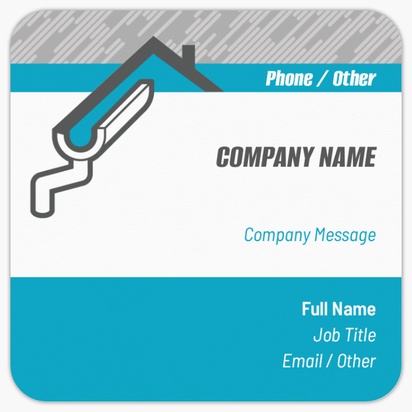 Design Preview for Design Gallery: Roofing Rounded Corner Business Cards, Rounded Square (65 x 65 mm)