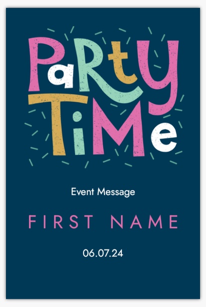 A fun colorful typography blue pink design for General Party