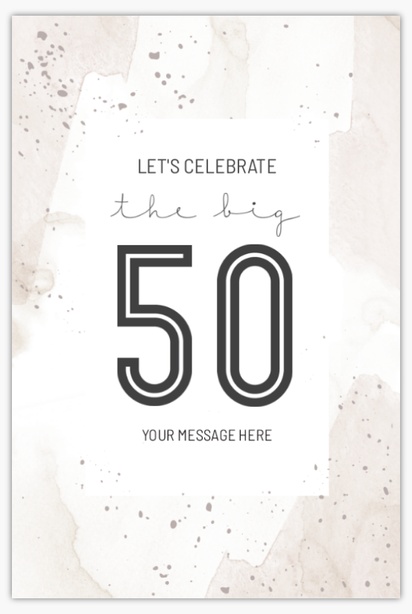 A 50th birthday party watercolor white gray design for Modern & Simple
