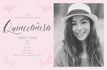 A quinceanera typography photo white pink design for Events with 1 uploads