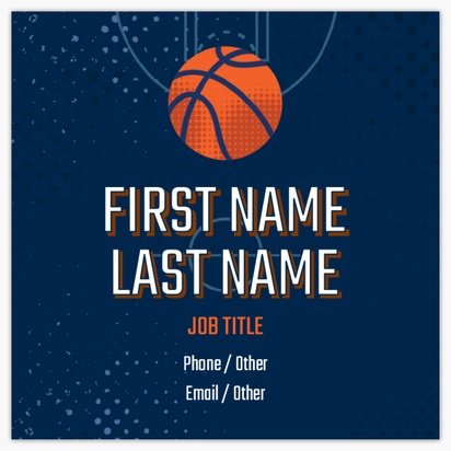 Design Preview for Templates for Sports Specific Standard Name Cards , Square (65 x 65 mm)