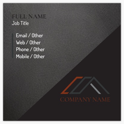 Design Preview for Design Gallery: Roofing Standard Business Cards, Square (65 x 65 mm)