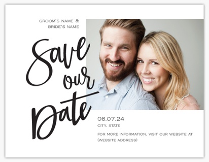 A 1 picture save our date gray black design for Traditional & Classic with 1 uploads