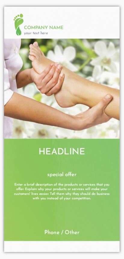 Design Preview for Design Gallery: Massage & Reflexology Flyers & Leaflets,  No Fold/Flyer DL (99 x 210 mm)