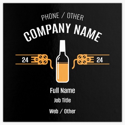 Design Preview for Off Licences & Wine Merchants Glossy Business Cards Templates, Square (2.5" x 2.5")
