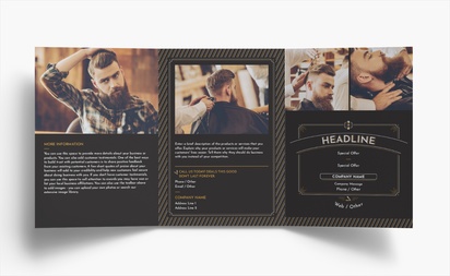 Design Preview for Design Gallery: Barbers Folded Leaflets, Tri-fold A6 (105 x 148 mm)