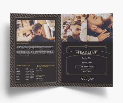 Design Preview for Design Gallery: Barbers Flyers & Leaflets, Bi-fold A5 (148 x 210 mm)