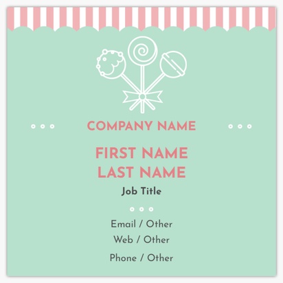 Design Preview for Design Gallery: confectionary Standard Business Cards, Square (65 x 65 mm)
