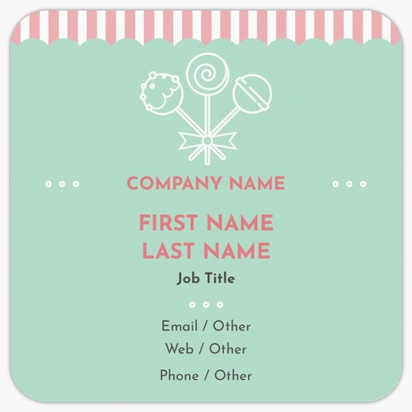 Design Preview for Design Gallery: Sweet Shops Rounded Corner Business Cards, Rounded Square (65 x 65 mm)