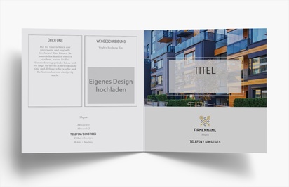 Designvorschau für Designgalerie: Falzflyer Immobilien, Einbruchfalz Quadratisch (210 x 210 mm)