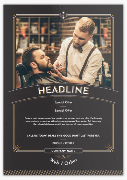 Design Preview for Design Gallery: Barbers Flyers & Leaflets,  No Fold/Flyer A5 (148 x 210 mm)