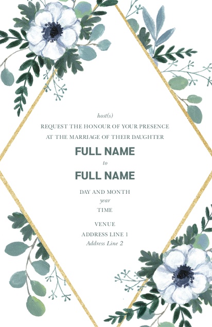 Design Preview for Templates for Greenery Wedding Invitations , Flat 11.7 x 18.2 cm