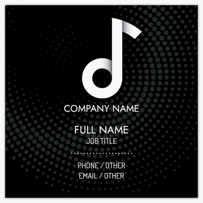 Design Preview for Design Gallery: Music Matte Visiting Cards, Square (63.5 x 63.5 mm)