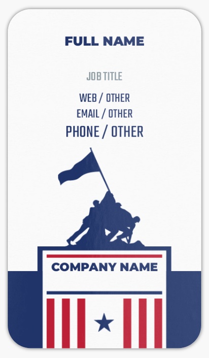 Design Preview for Patriotic & Military Rounded Corner Business Cards Templates, Standard (3.5" x 2")
