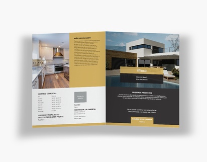 Vista previa del diseño de Galería de diseños de folletos plegados para sector inmobiliario, Díptico A5 (148 x 210 mm)