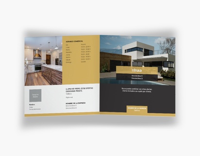Vista previa del diseño de Galería de diseños de folletos plegados para sector inmobiliario, Díptico Cuadrado (148 x 148 mm)