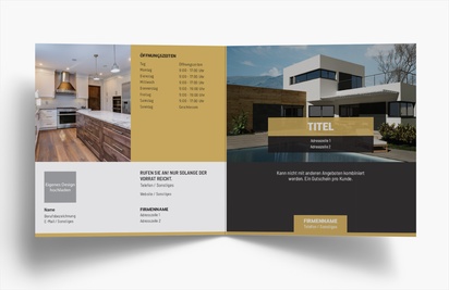 Designvorschau für Designgalerie: Falzflyer Immobiliengutachten & Investitionen, Einbruchfalz Quadratisch (148 x 148 mm)