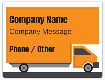 A van rental box truck orange gray design