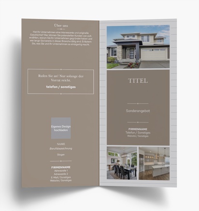 Designvorschau für Designgalerie: Flyer und Falzflyer Immobilien, Einbruchfalz DL (99 x 210 mm)