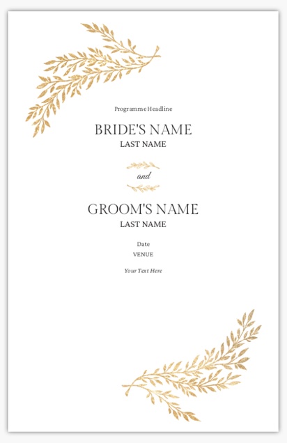 Design Preview for Design Gallery: Elegant Wedding Programs, 6" x 9"