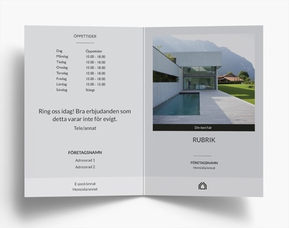 Förhandsgranskning av design för Designgalleri: Bygg & anläggning Flyers och broschyrer, Enkelfalsning A6 (105 x 148 mm)