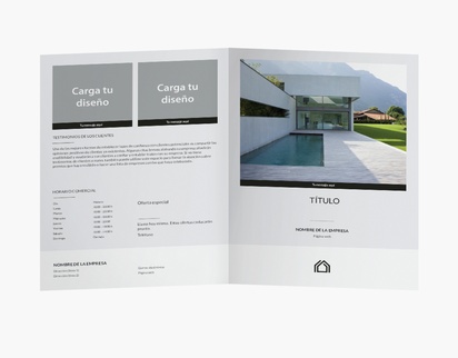 Vista previa del diseño de Galería de diseños de folletos plegados para inmobiliarias, Díptico A4 (210 x 297 mm)