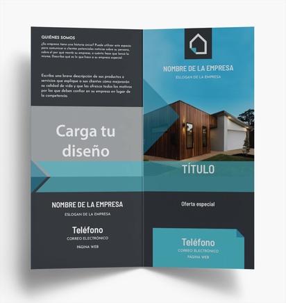 Vista previa del diseño de Galería de diseños de folletos plegados para sector inmobiliario, Díptico DL (99 x 210 mm)