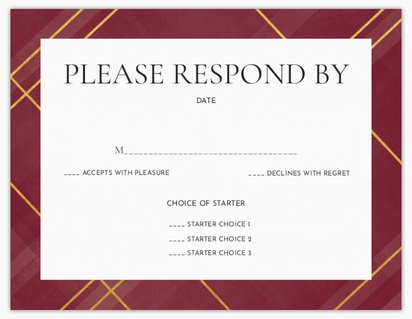 Design Preview for Templates for Traditional & Classic RSVP Cards , Flat 10.7 x 13.9 cm